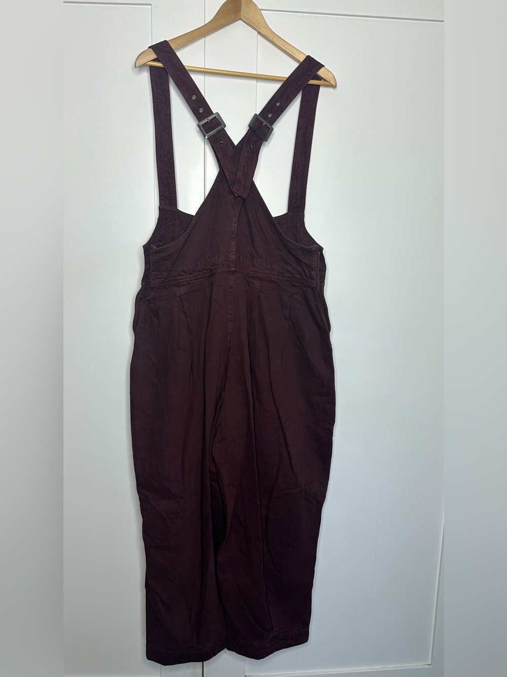 Free People We The Free Felix Tapered Overalls Large brown Jumpsuit barrel leg - Picture 7 of 15